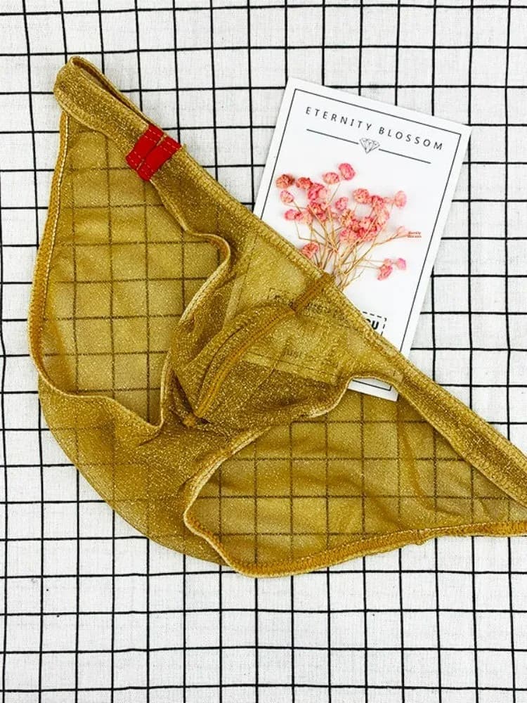 Intimo da uomo sexy trasparente a vita bassa traspirante, pantaloni lunghi comodi, design lavabile, misto cotone e poliestere