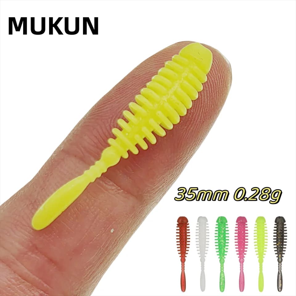 MUKUN 10PCS TPE AJING Richiamo Morbido Rockfish Esche Da Pesca 0.28g/35mm MINI Esca Artificiale Swimbaits Jig Lure Wobber Verme Affrontare