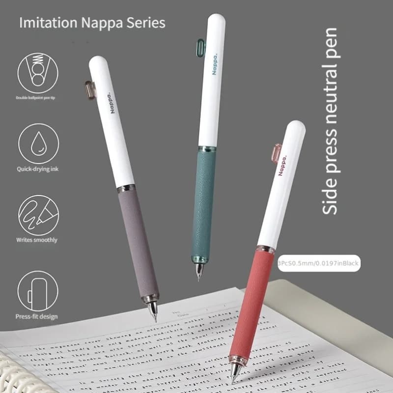 Confezione da 3 penne gel con colori casuali, ricariche di inchiostro nero, adatte per studenti, lisci e ad asciugatura rapida, ideali per domande di scrittura e risposta, presa comoda, scrittura fluida, senza spurgo dell'inchiostro, essenziali per l'uso in ufficio