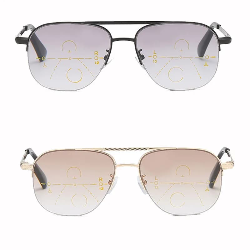 2 pcs Multifocal Progressive Reading Glasses Man Woman Presbyte Glasses Anti-Ray Blue Optical Glasses for Computer Far Near