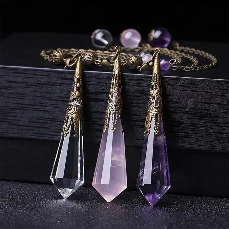 Cristalli Penduli Pietra naturale Dowsing Pendolo Divinazione Penduli Quarzo Ametiste Tigereye Home decor pendente