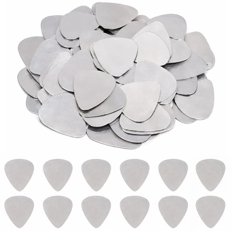 6/12/18PCS Durable Stainless Steel Guitar Picks Simple Style Plectrums for Daily Practice Stage Perform Guitars Ukulele Bass ZYF