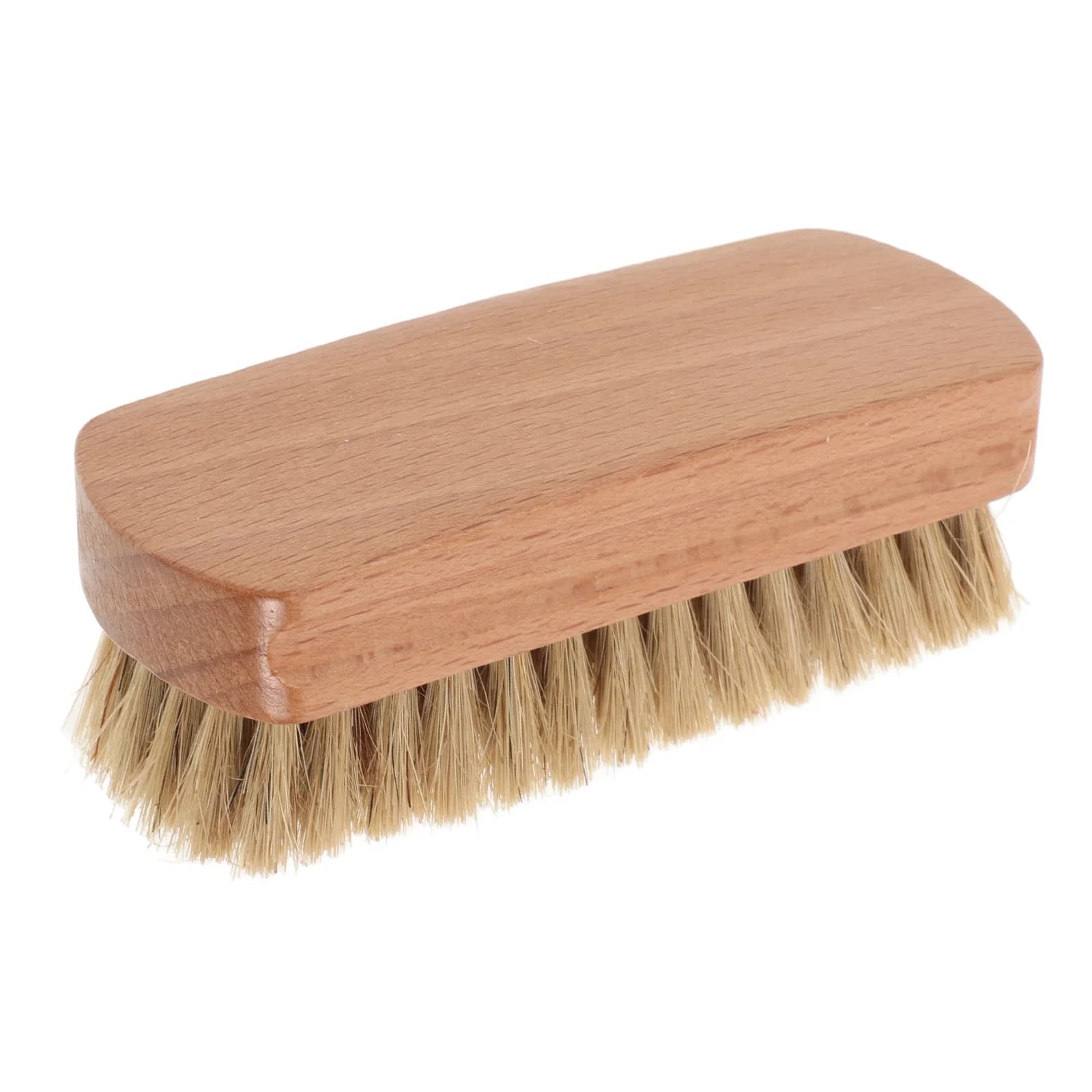 Spazzola per stivali con setole di maiale autentiche, manico in legno, pulitore per scarpe, lucidatore leggero da viaggio per scarpe da ginnastica e scarpe