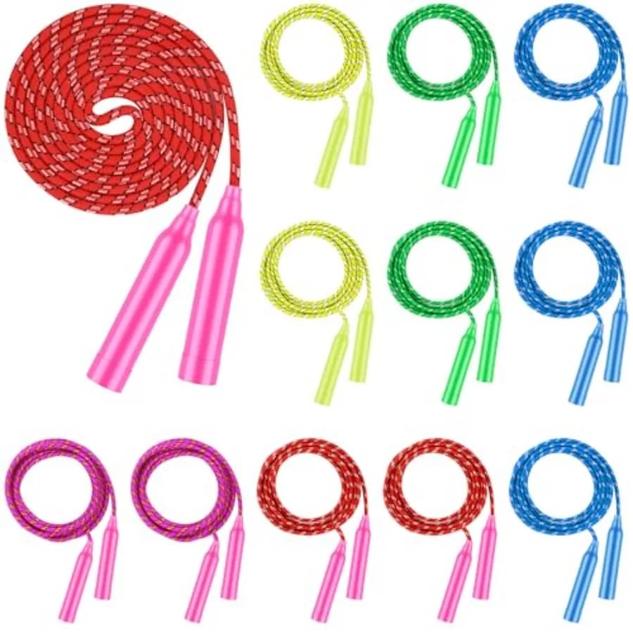 Corda per Saltare Colorata in Nylon da 2,2 Metri, Attrezzatura per Esercizi all'Aperto, Divertimento e Fitness