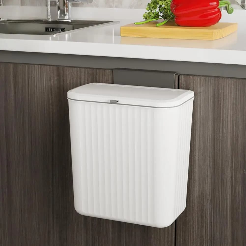 Pattumiera sospesa a parete per cucina Pattumiera per compost da cucina montata a parete con coperchio sotto il lavello Pattumiera per controsoffitto Bagno