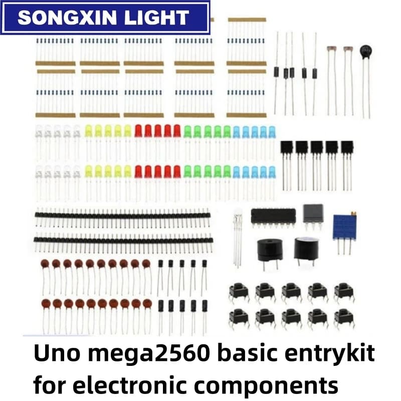 SX DIY New Electronic Components Basic Starter Kit for Arduino UNO MEGA2560 Raspberry Pi with LED Cicaline Condenser Resistance
