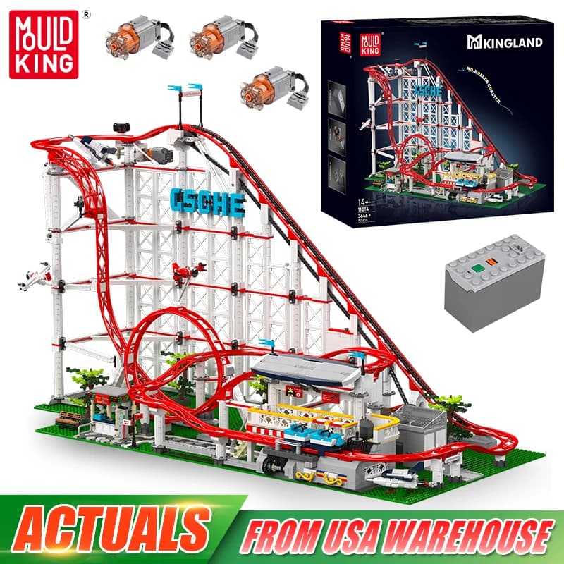 Mould King 11014 Il montagne russe motorizzato Building Block Assemblaggio Montagne russe tecniche Giocattoli in mattoni Regalo di Natale per bambini