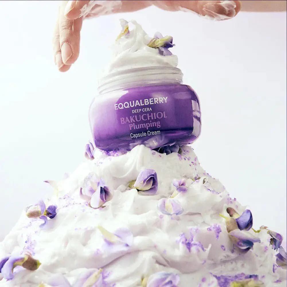Serum Vitamin C EQQUALBERRY and Bakuchiol Cream Illuminant for Minimizing Pores, Viso Sensitive Skin Care Product