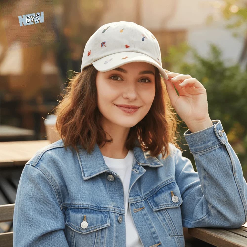 Versatile and Creative Baseball Hat with Embroidery, Graffiti di Granchi, Cartoon Baseball Hat, Coton Solar Protection for Summer
