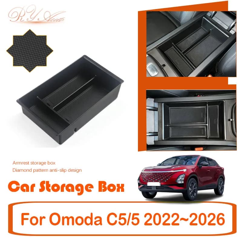 Car Storage Box For Chirey Chery Omoda 5 C5 EV E5 FX T34 2022~2026 Anti-dirt Armrest Center Console Box Interior AutoAccessories