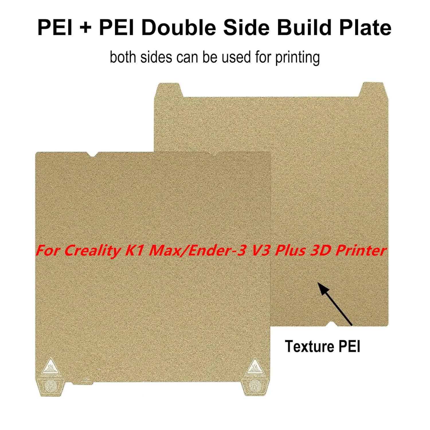 PEI 310x315mm printing plate for Ender-3 V3 Plus, double-sided testurized PEI sheet, flexible heated top for Creality K1 Max