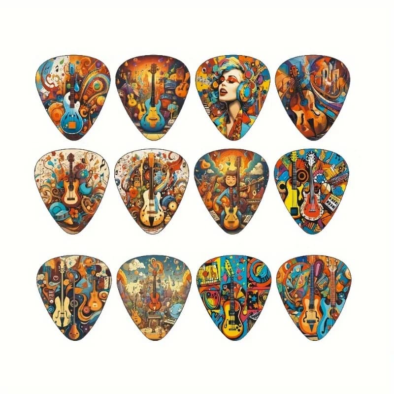 Nuovo 0.46/0.71/1.0 Millimetri 10 pz/set Palette Per Chitarra Cartoon Plettri Per Chitarra Acustica Strumento Musicale Ukulele Basso Accessori Per Chitarra