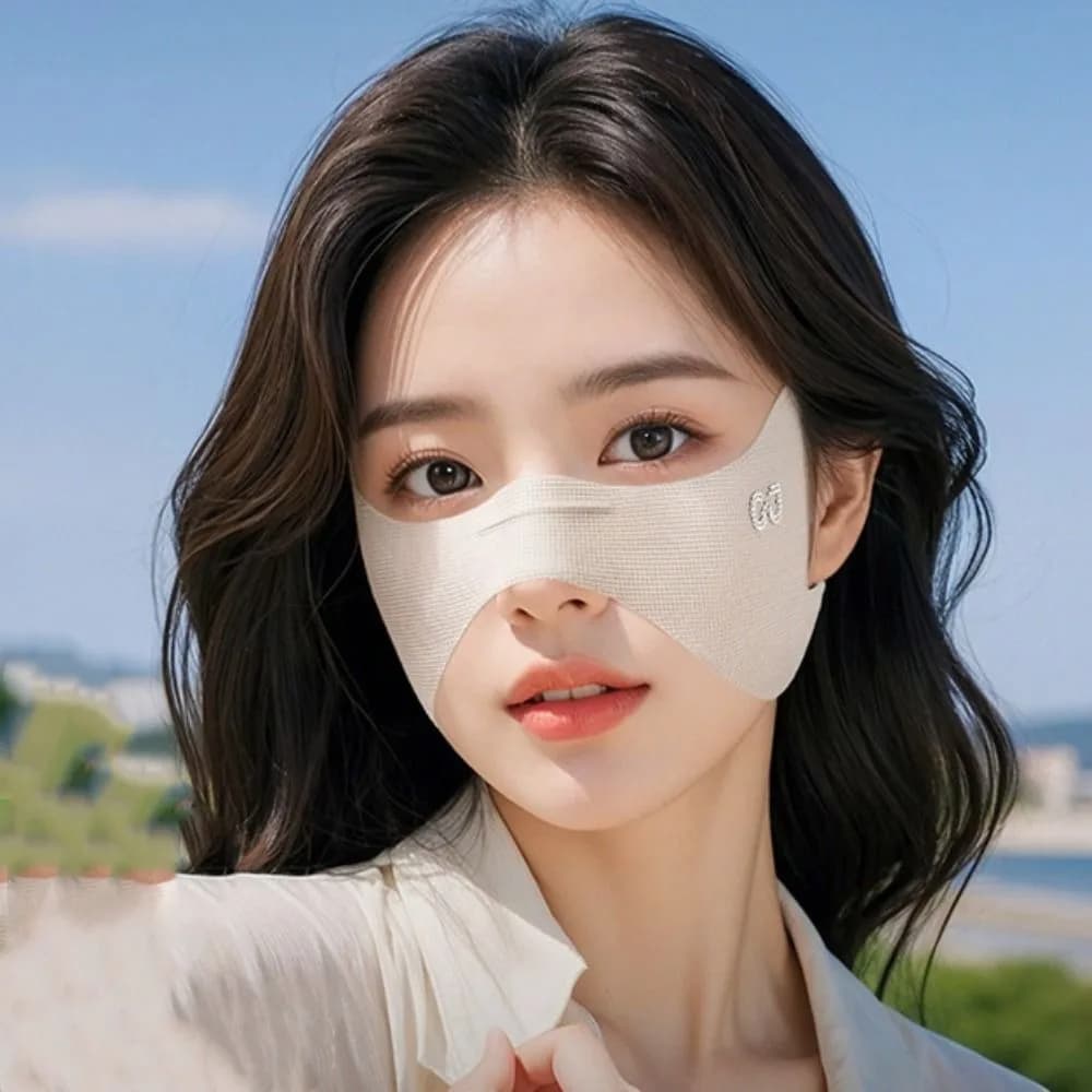 Breathable Elastic Ice Silk Mask UV Protection Sunscreen Veil Golf Face Mask Solid Color Thin Eye Protection Mask Sports