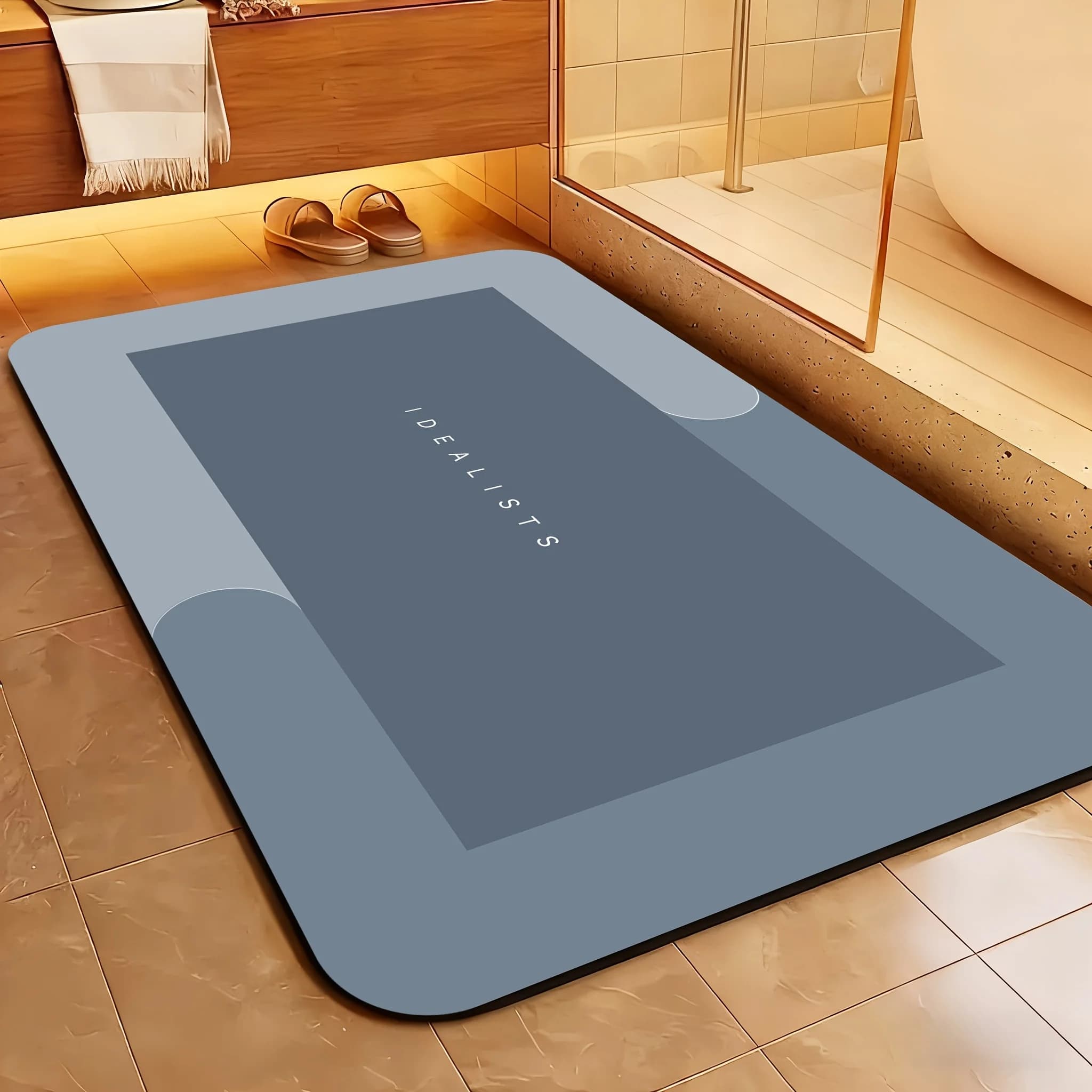 Tappetino da Bagno in Terra Diatomacea Super Assorbente, Antiscivolo, ad Asciugatura Rapida, Morbido Tappeto per Bagno e Doccia