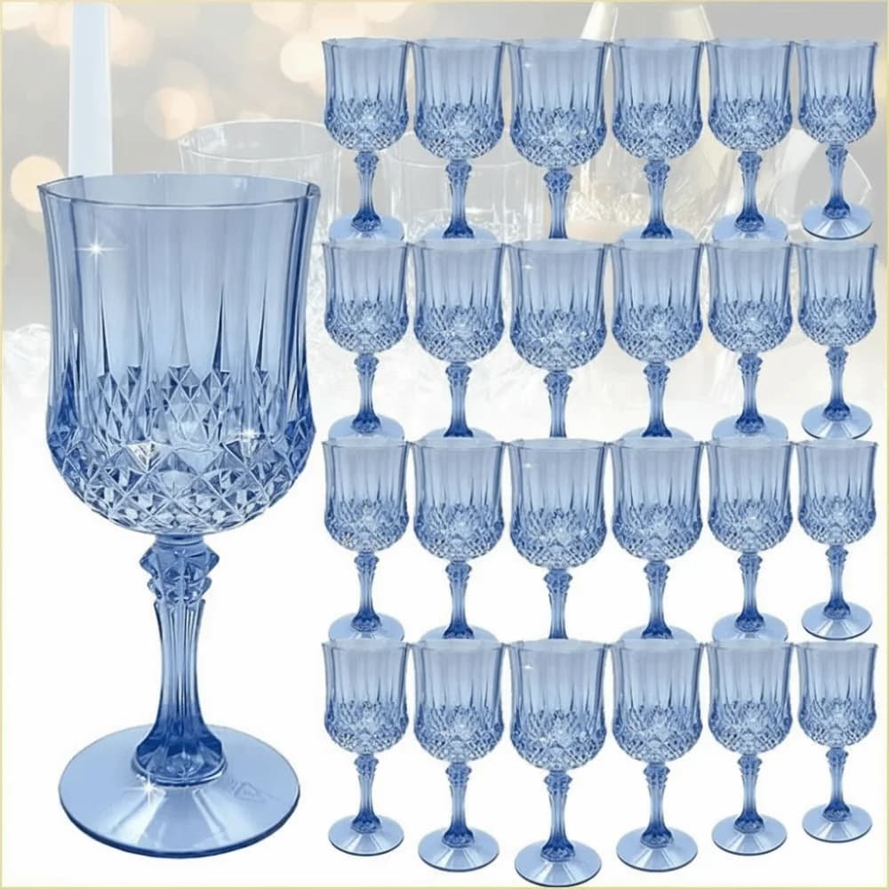 New Plastic Champagne Flutes Reusable Outdoor Picnic Tall Wine Glasses Shatterproof Wine Cups for Wedding Party Birthday