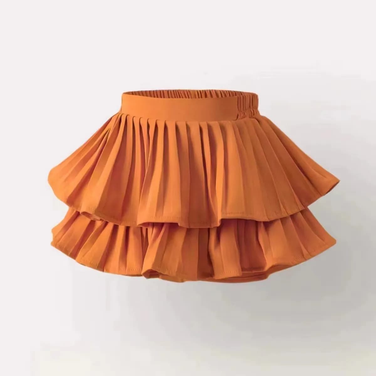 New Summer Casual Teenager Girls Short Skirt Sweet Cake Design Ruffled Cotton Dress Soft Solid Color Kids Clothes 4 6 8 1012 14Y