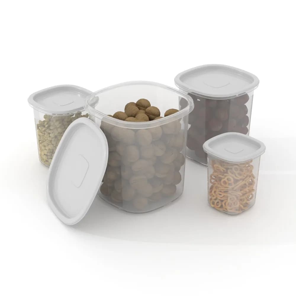 Best seller 8-Piece Plastic Food Storage Containers Set Kitchen Pantry Organizer Canisters for Dry Food Storage and Organization Airtight
