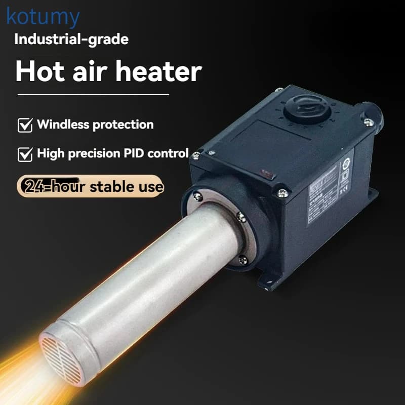 Hot air heater, small industrial hot air blower, high-power temperature control, drying, heat shrinkage cycle hot air gun