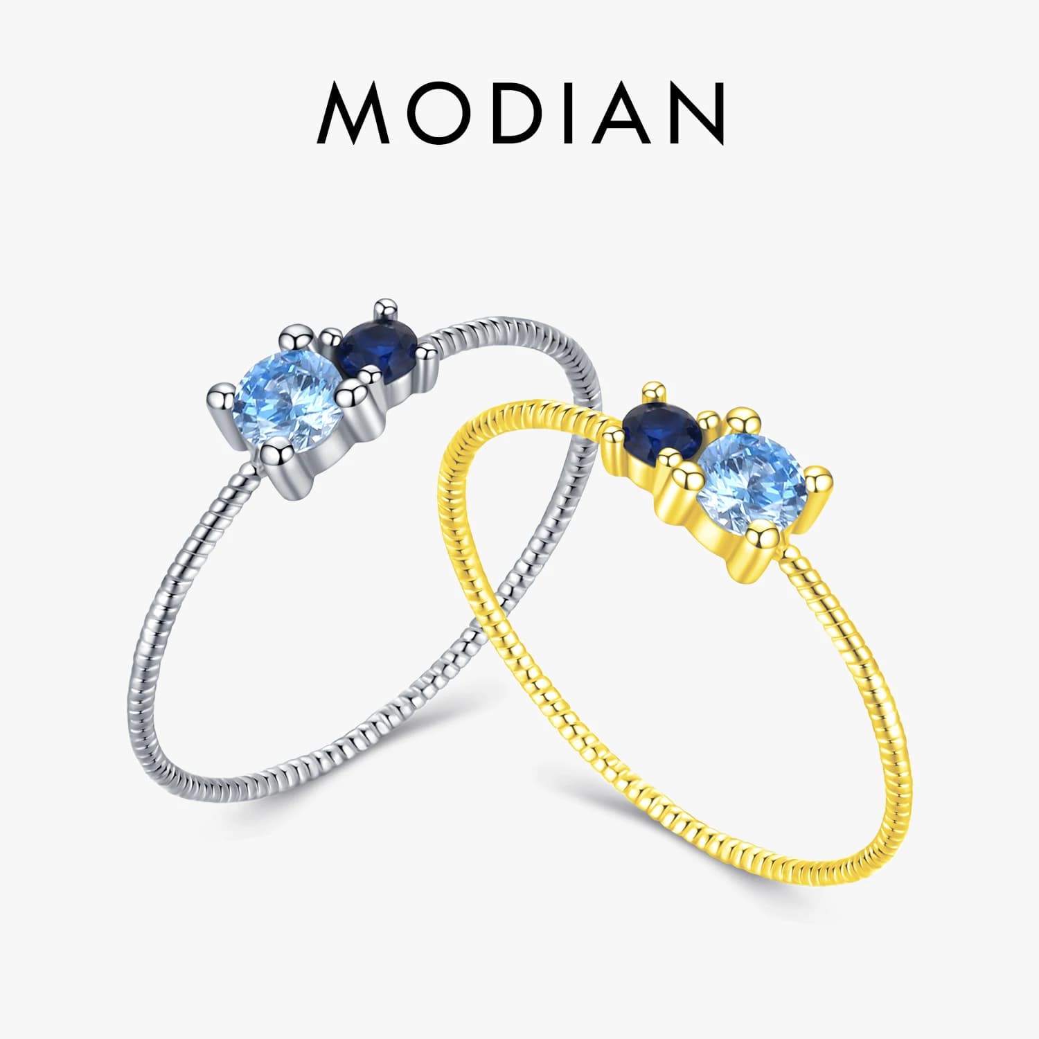 Modian 100% 925 Sterling Silver Charm Crystal Twist Abbagliante Anello di Barretta Per Le Donne Grils Party Fashion Impilabile Gioielleria Raffinata