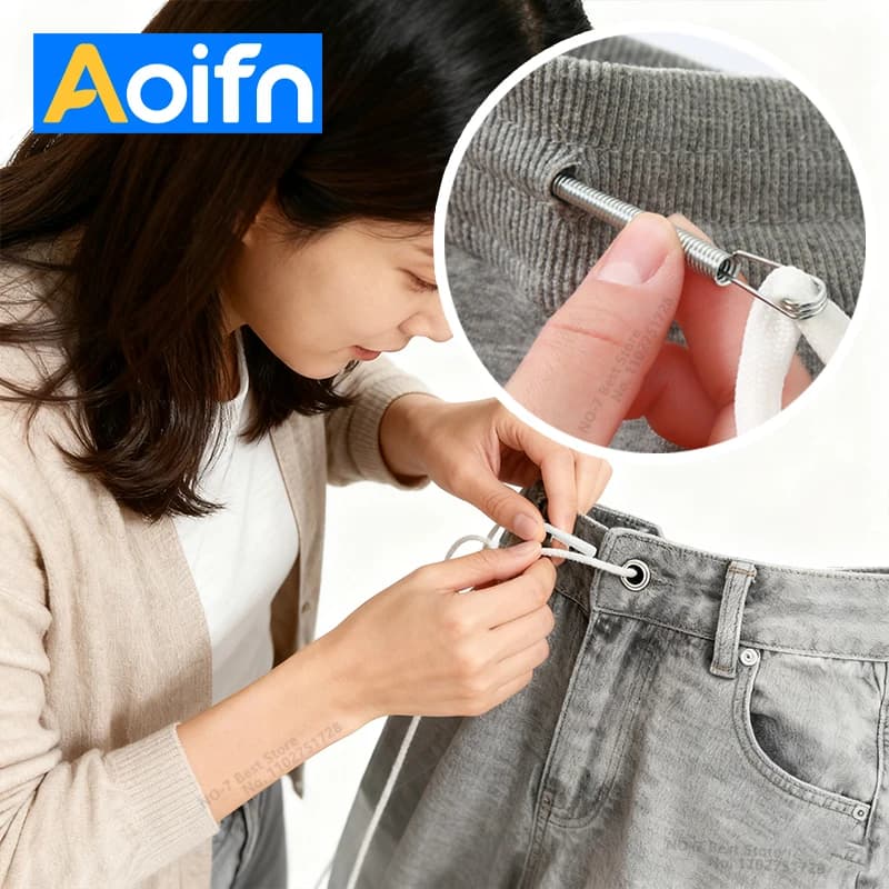 Infila coulisse a molla pieghevole, strumento per infilare la corda con fascia elastica in metallo flessibile, per felpe con cappuccio, accessori per cucire