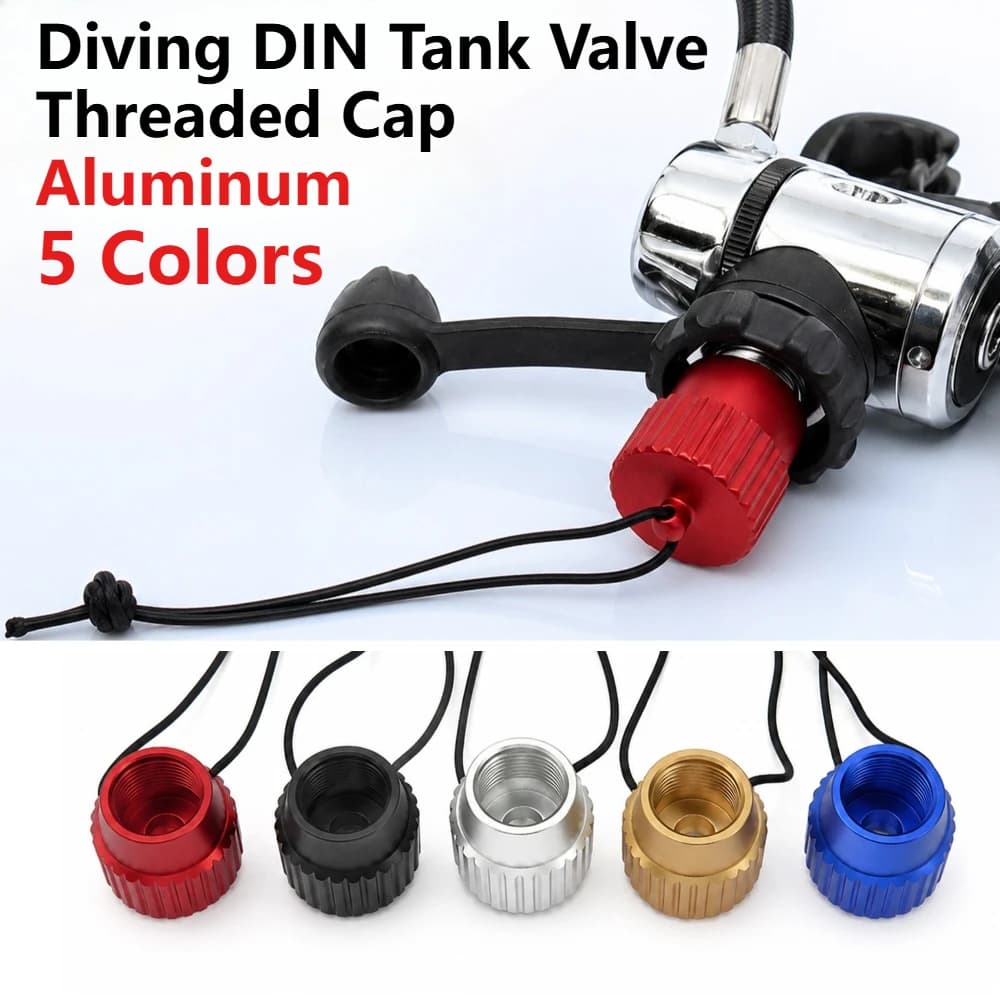 1Pcs Scuba Diving DIN Tank Valve Threaded Cover Aluminum Dust Plug Protection Cap Swimming Accessories Multicolor Dust Cap