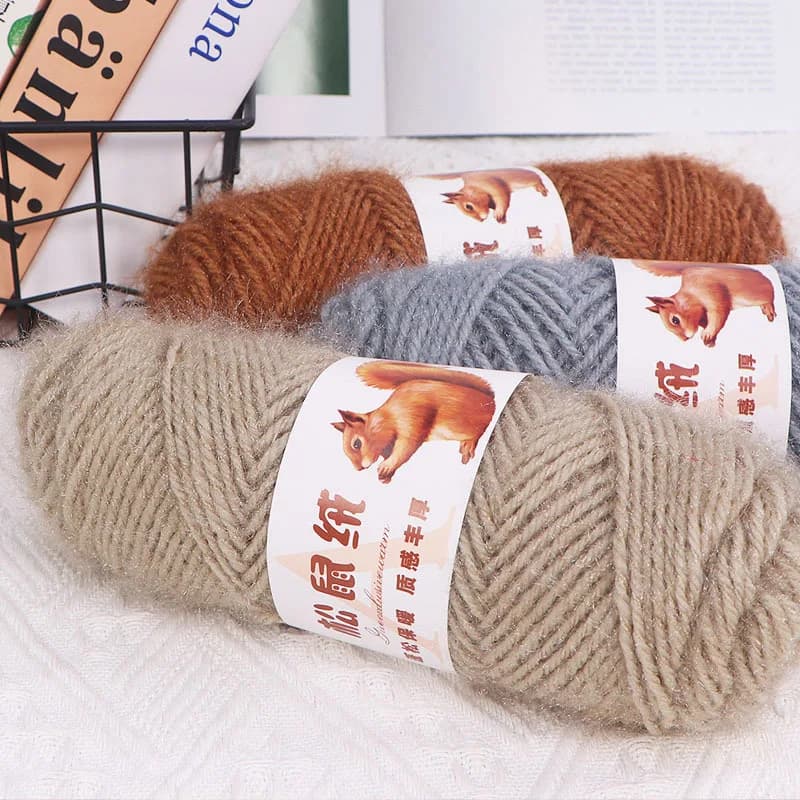 Gomitolo di Velluto di Scoiattolo 75g/3mm, per Lavori Fai-da-Te, Sciarpe, Cappelli, Maglioni, Filato per Uncinetto
