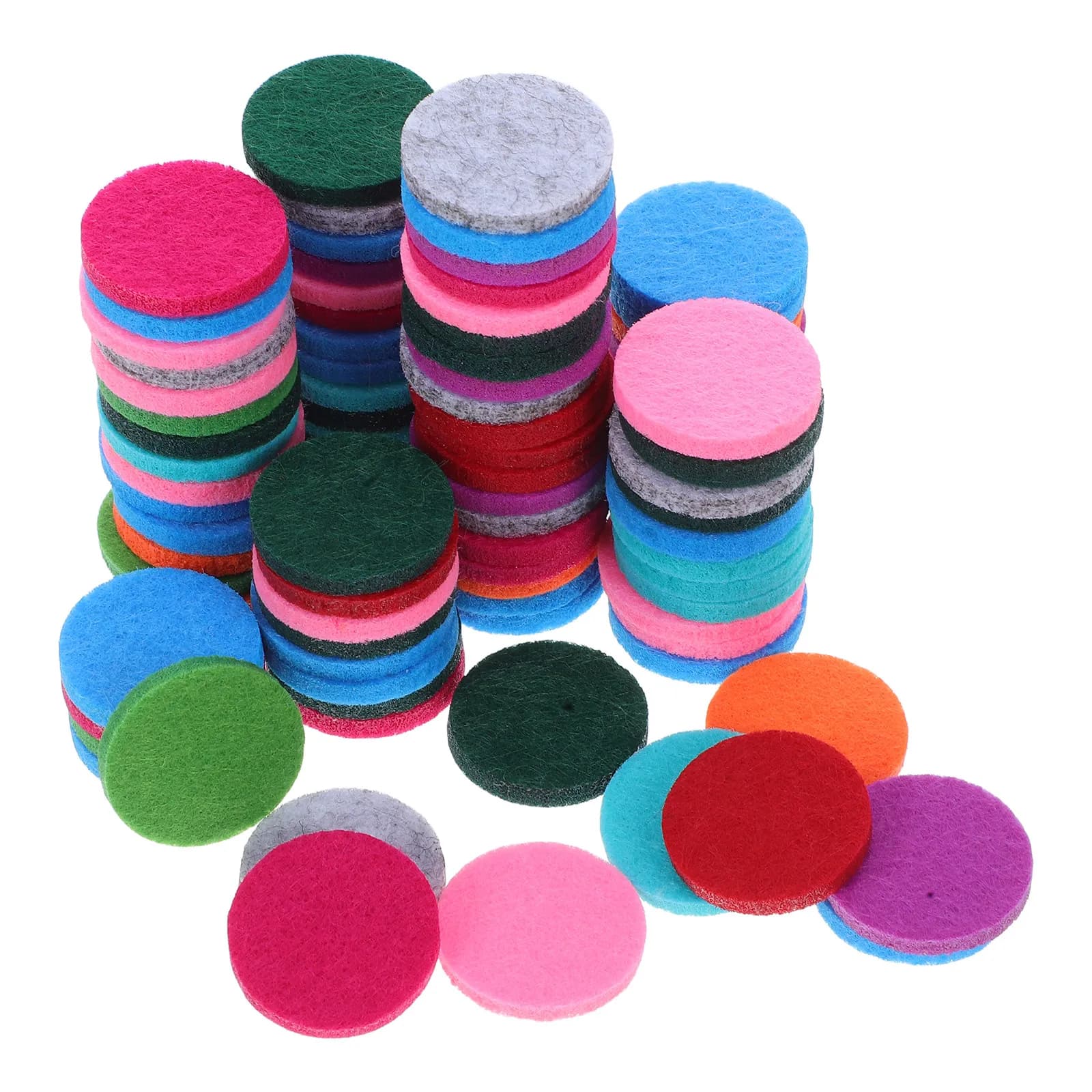 100 Pezzi di Cuscinetti di Ricambio in Feltro Spesso e Assorbente da 17,5 mm per Diffusore di Oli Essenziali da 25 mm, Cuscinetti di Ricarica per Collana con Ciondolo