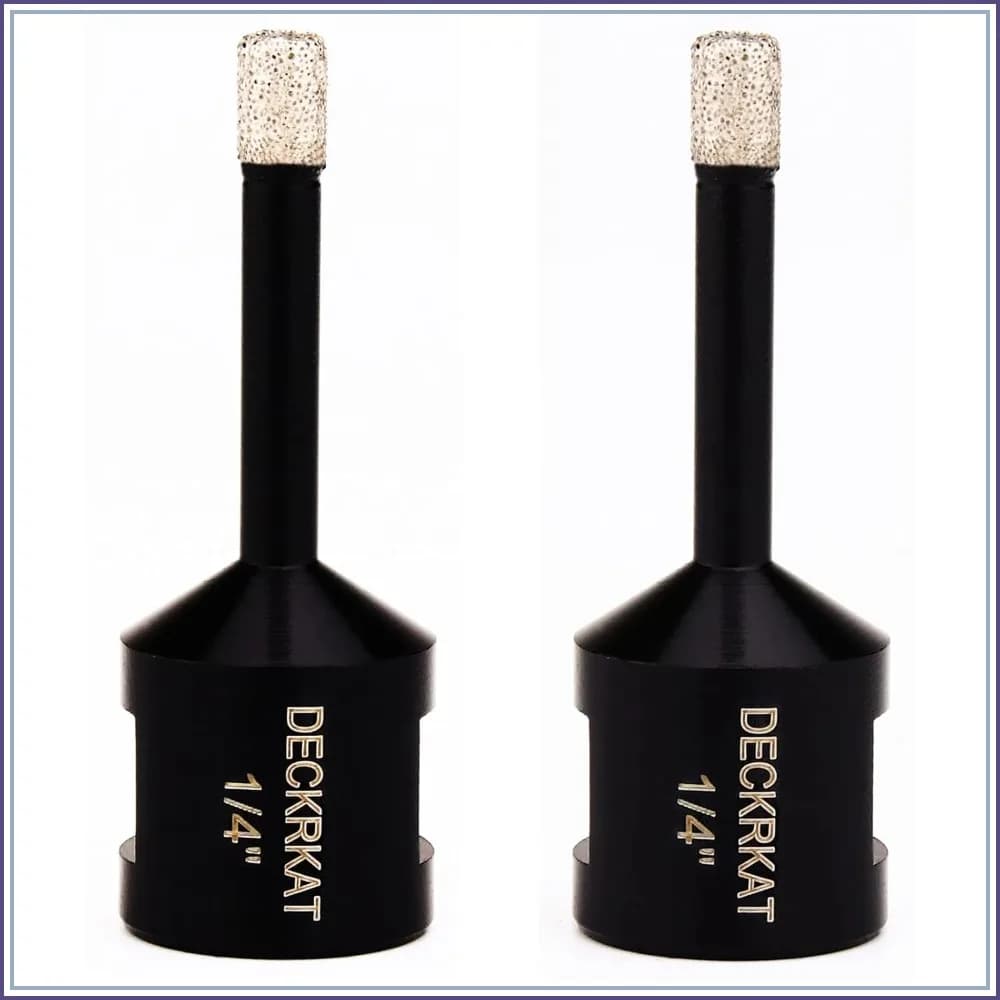 1/4" Dry Diamond Drill Bit Set of 2, 6mm Tile Hole Saw for Granite Marble Ceramic Glass Porcelain Tiles Stones Flower-Pots, Core Bits with 5/8-11 Thread for Angle Grinders