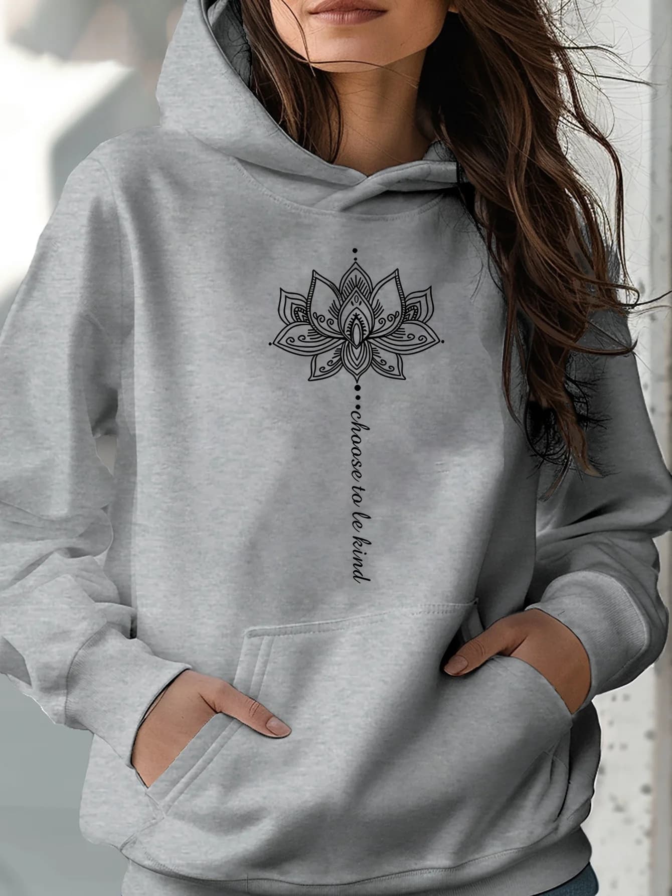 Felpa Casual da Donna Autunno-Inverno 2025 con Stampa Mandala, Maniche Lunghe, Stile Street Fashion, Morbida e Confortevole