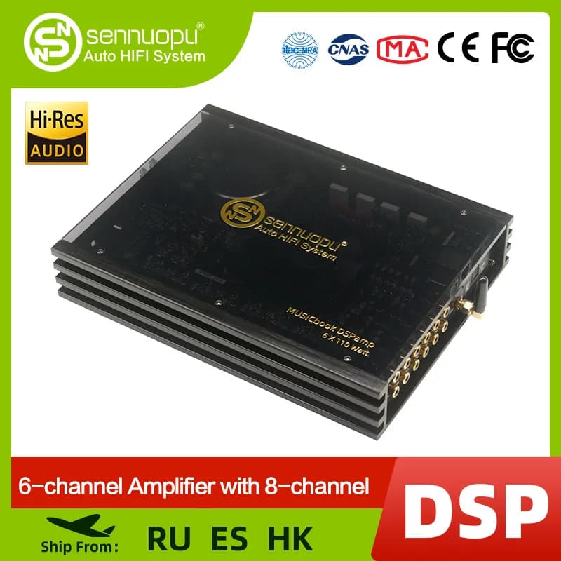 Sennuopu 8 canali Processori audio digitali Amplificatore audio DSP 6 Ch Amp 12V con Bluetooth Suono automobilistico per auto DP-X680