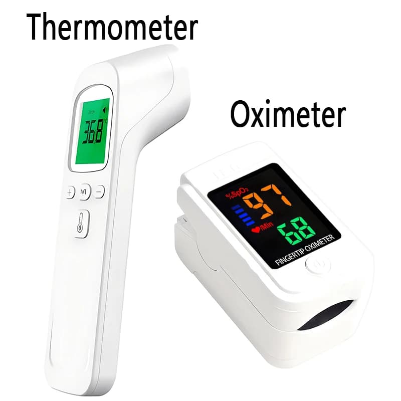 Contactless LED Digital Infrared Thermometer for Body or Portable Pulse Oxygen for Blood