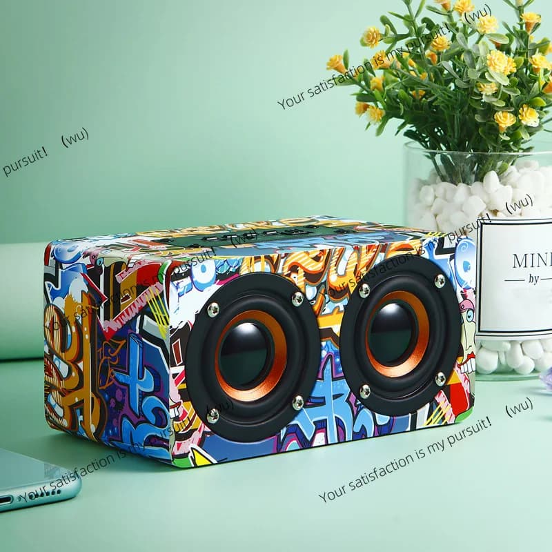 M5 home wooden wireless Bluetooth speaker mobile phone computer desktop audio LOGO gift color
