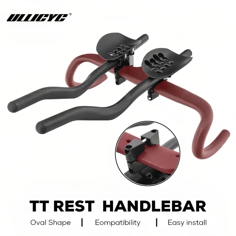 Estensioni per barra base TT e aerobar interamente in fibra di carbonio 3K, 35 ° /55 ° Riposo regolabile, per bici da strada, triathlon/temperatura
