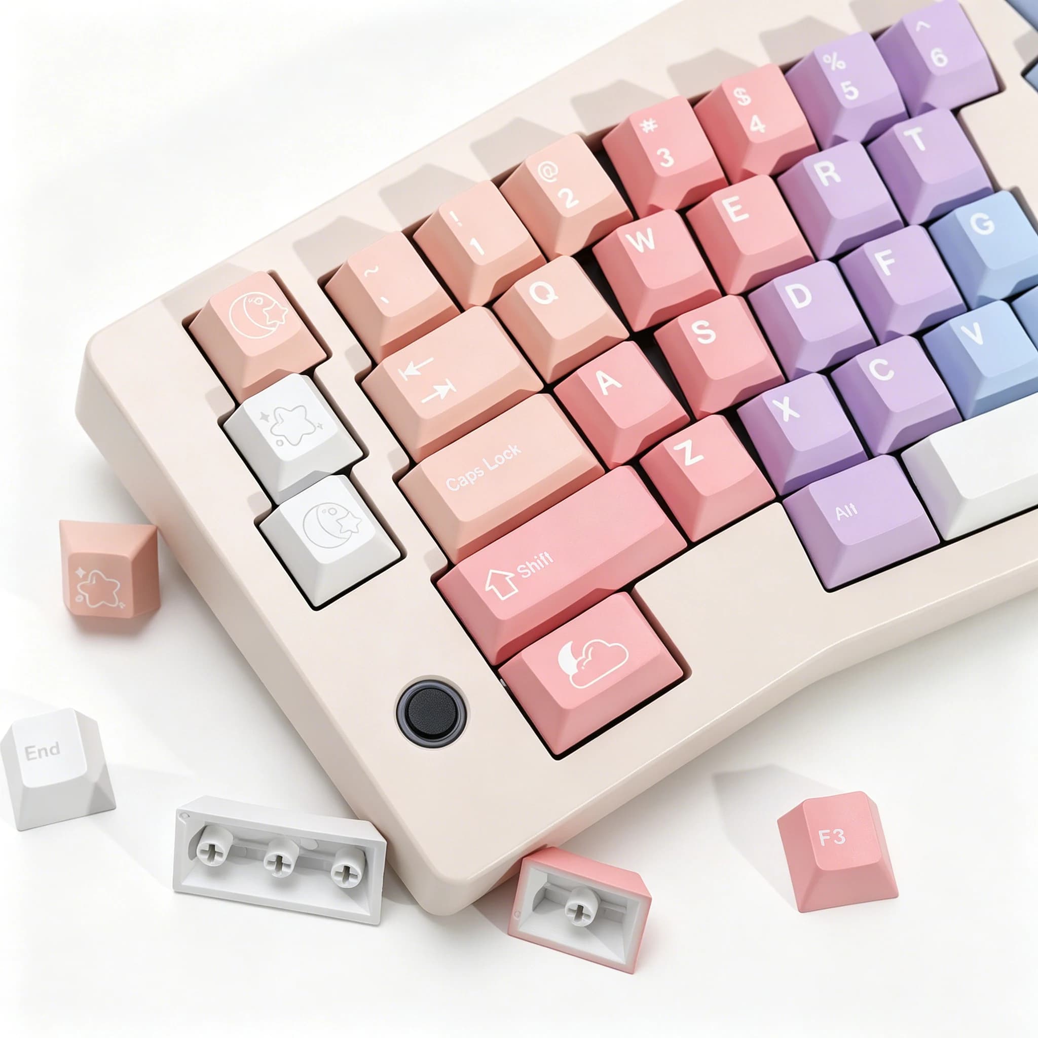 KBDiy Dreamscape Theme Keycaps Gradient Cherry Profile PBT Retro ISO Keycap per tastiera meccanica da gioco al 60% Set di 143 tasti