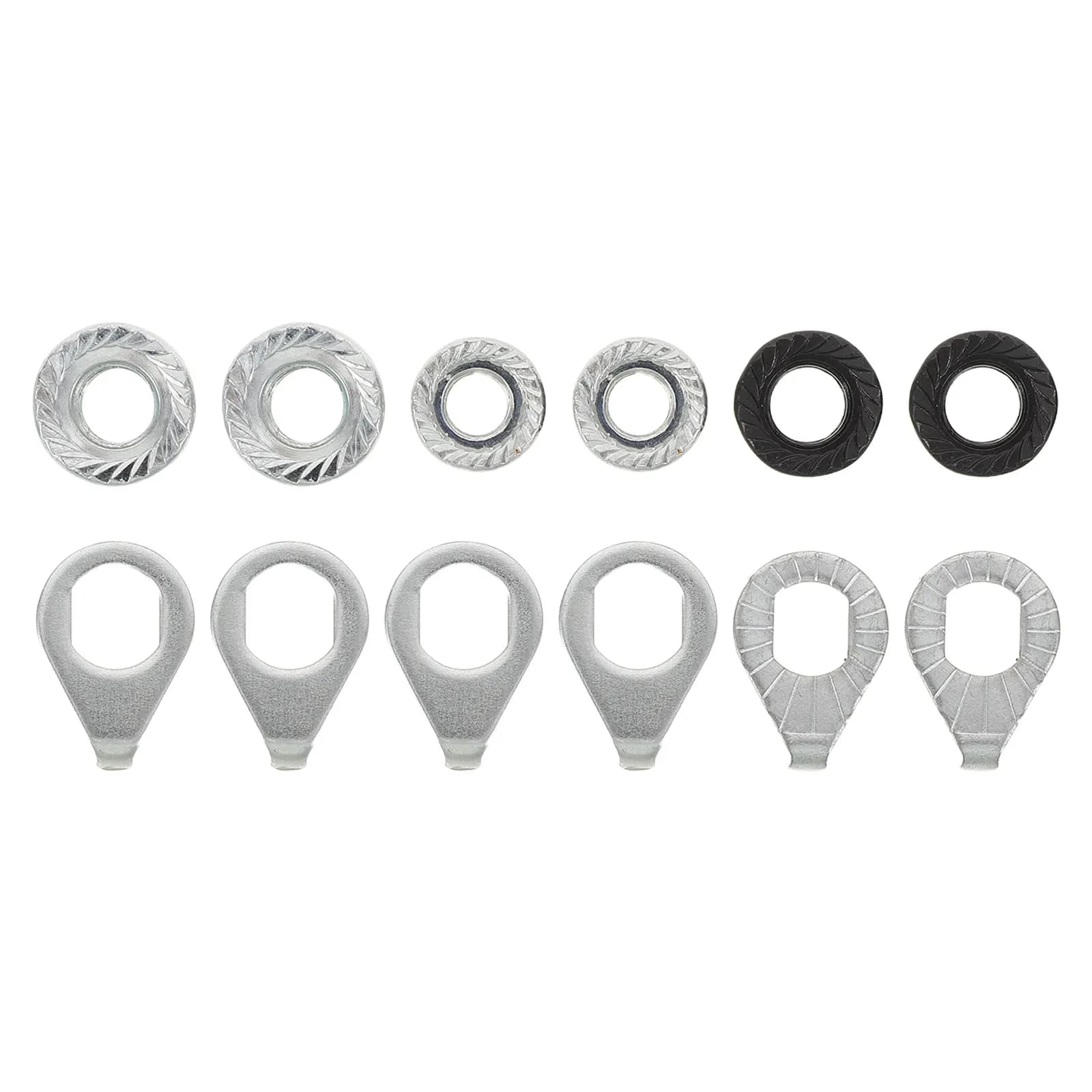 1Set Bicycle Axle Nut Washer Set M8 M9.5 M10 Bike Wheel Hub Nuts Anti-Rotation Tab Washers Mountain Road Bike Repair Hardware