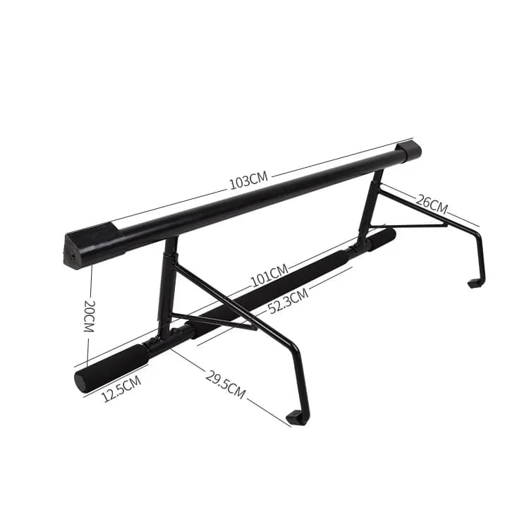 Horizontal system for body building equipment with pull-up bar for portable multi-gym door for body fitness