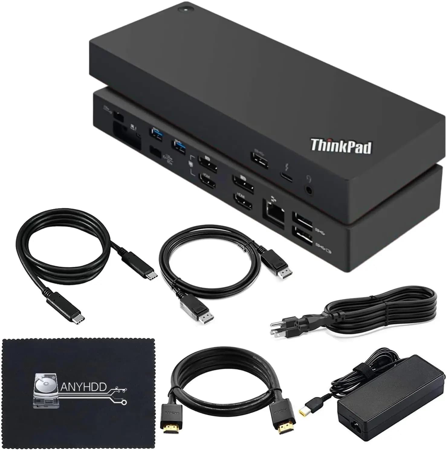 Docking Station Rinnovata con Adattatore da 135W, Supporto per Doppio Display 4K, Porte Multiple e Cavi