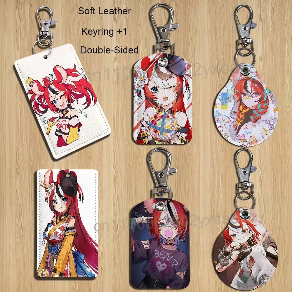 cute Hakos Baelz Takodachi Holder For Bank Business Work Card Holder Student Card Case Bus Card Keychain