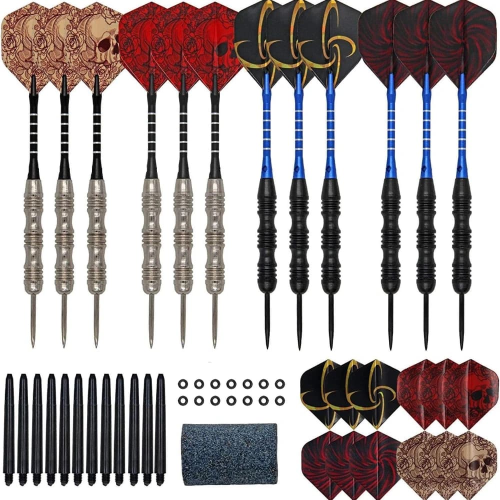 TRALOW Professional Steel/Soft Tip Darts Set With Gift Box Precision Grip For Men Dad Husband Boyfriend Christmas Birthday Gift