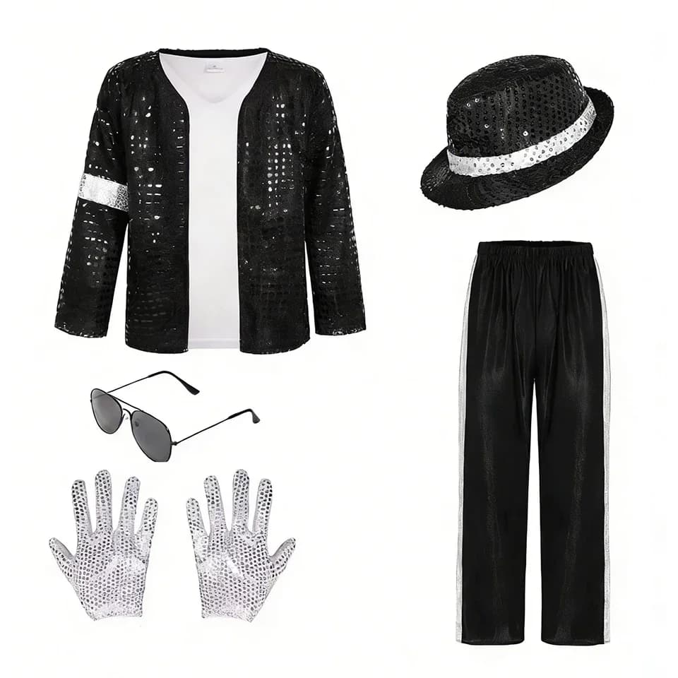 Michael Jackson Kids Clothes Halloween Cosplay Birthday Party Dance Performance Children's Costume Pop Star Boys Girls Outfits