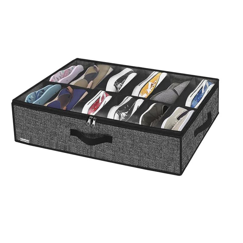 Organizer for storing shoes under the bed for the wardrobe, suitable for containers for shoes under the bed, organizer with transparent cover