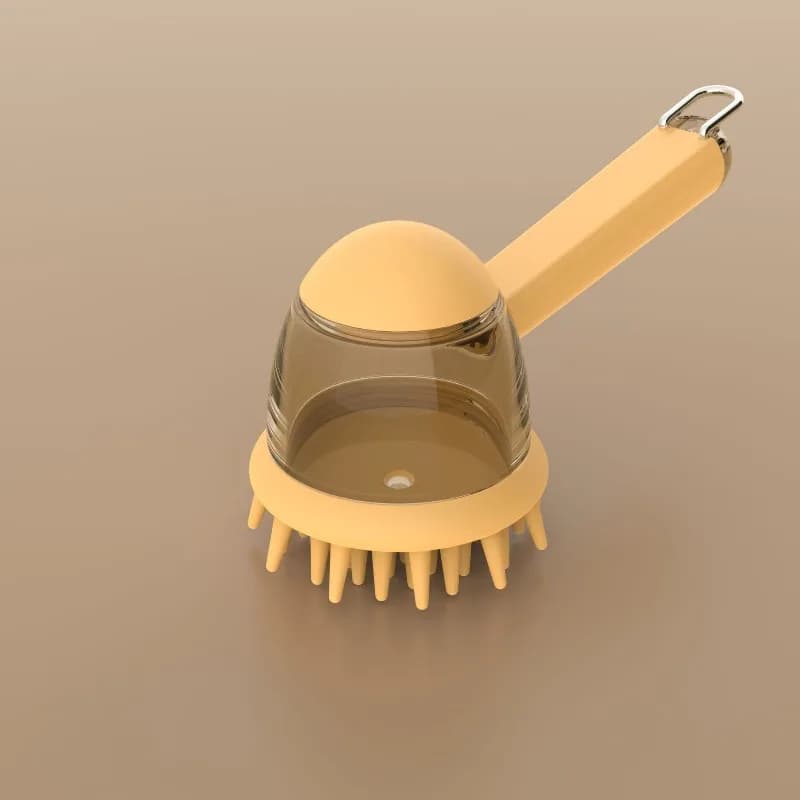 Nuova Spazzola da Bagno per Animali Domestici con Dispenser di Liquido, Accessorio Multifunzionale per la Pulizia e il Massaggio del Cane
