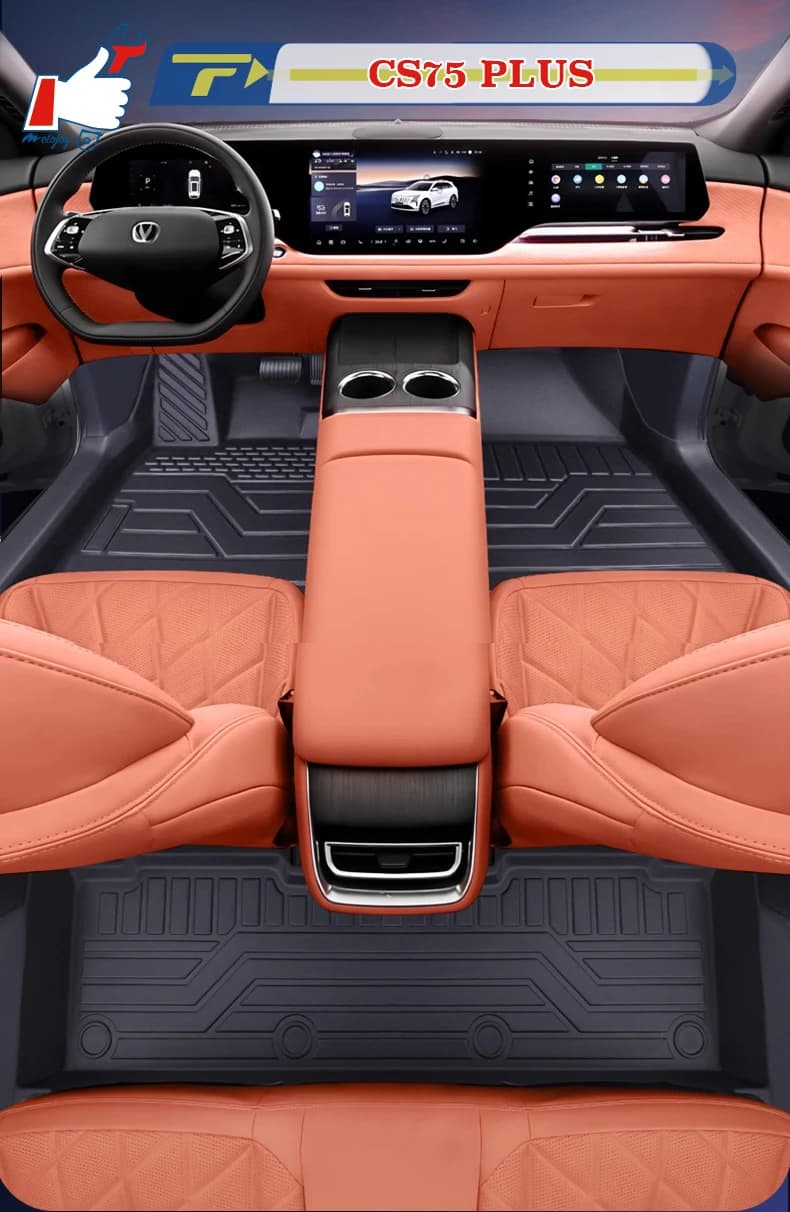 Tappetino per auto con guida a sinistra per Changan CS75 PLUS 2020-2025 Tappetino per piedi completamente circondato Tappetino per pavimento Tappetino per pavimento Tappeto impermeabile