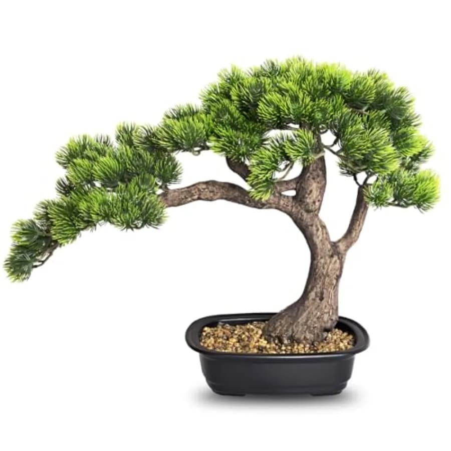Artificial bonsai tree Large plants of fake pine 15 inch Plants of fake juniper pot Interior decorations for office desk Greene table