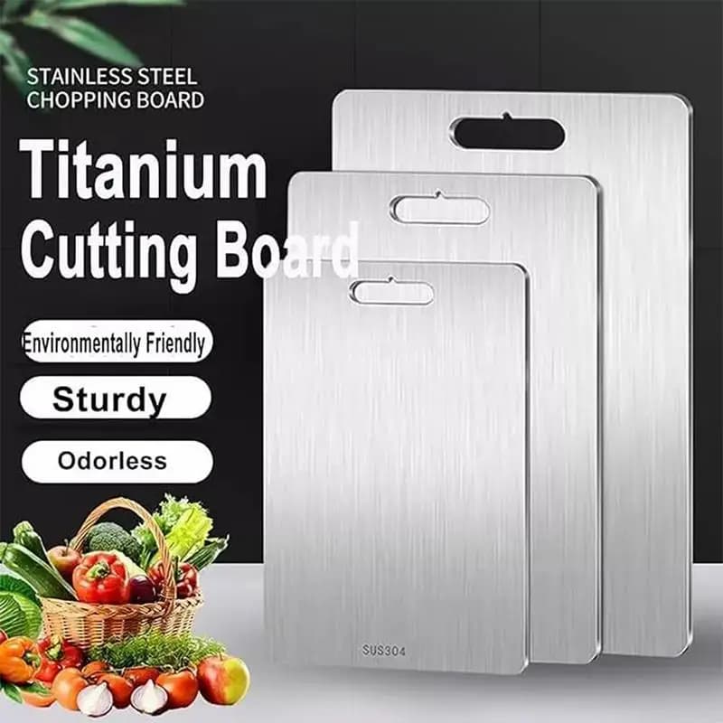 304 Stainless Steel Double-Sided Food Grade Cutting Board Titanium Cutting Boards for Kitchen Stainless Steel Cutting Board