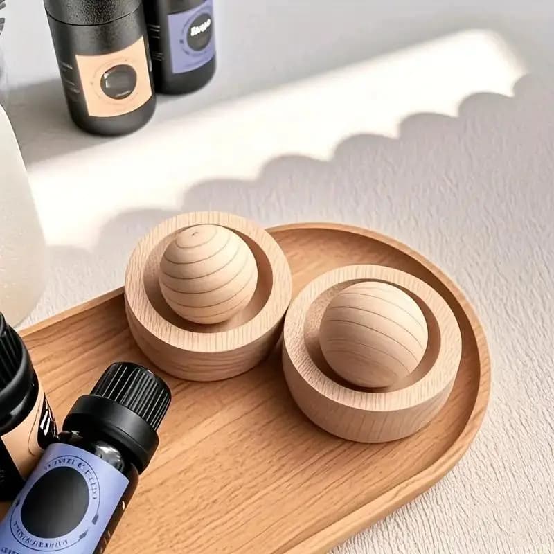 Diffusore di Fragranze per Auto in Legno, Mini Ornamento Carino, Diffusore di Oli Essenziali in Legno Naturale, Adatto per Camera da Letto e Soggiorno