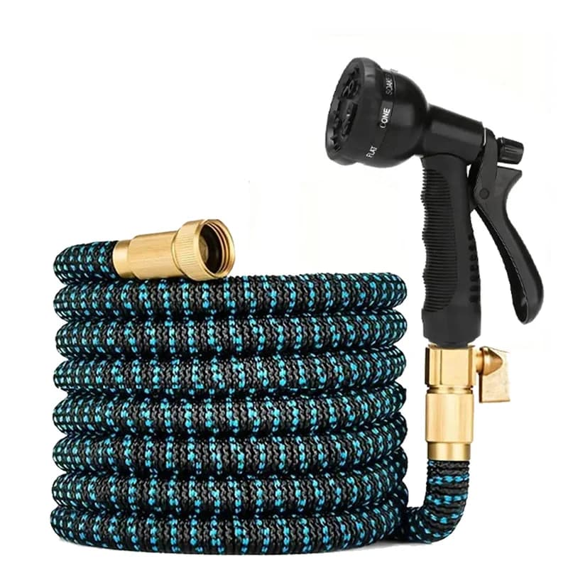 Garden Water Gun 25FT-100FT with multifunction nozzle for car and irrigation, hose for domestic and garden irrigation