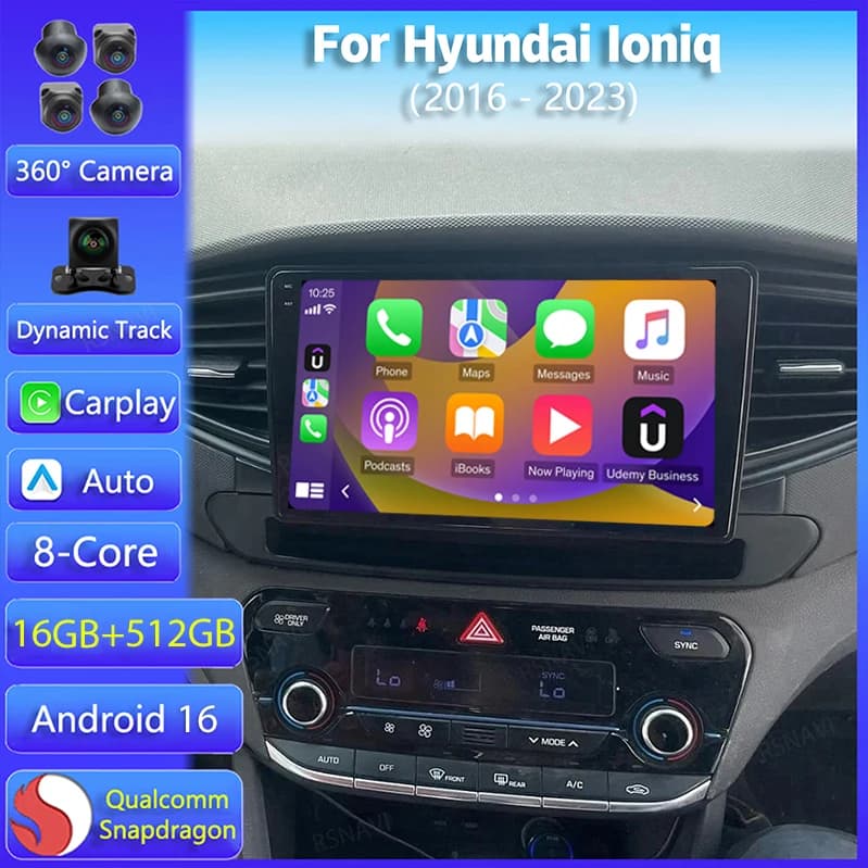 Autoradio Android 16 per Hyundai Ioniq 2016 2017 2018 - 2023, Radio Auto con Schermo 2K, Lettore Multimediale Video, Navigazione Stereo GPS