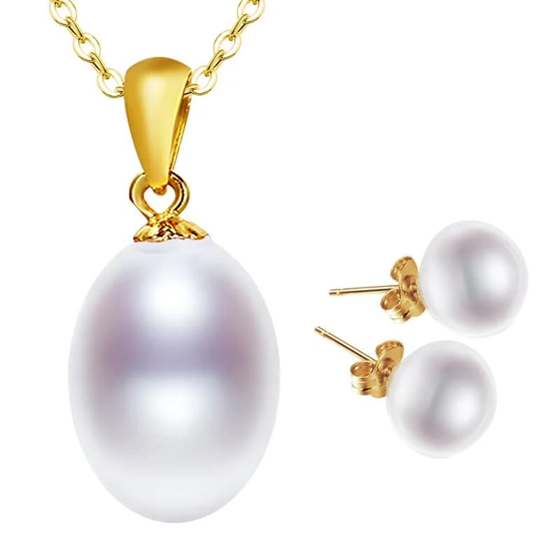 NINFA 18K Oro Giallo Pendente Della Collana D'acqua Dolce Naturale Bianco 10-11mm Della Perla di Goccia di Cerimonia Nuziale Del Partito Del Regalo Della Ragazza le donne [T251]