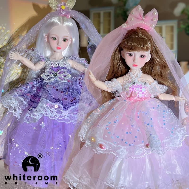 Bambole di Natale per ragazze Giocattoli Bambole Bjd Bambola snodabile 1/6 Occhi verdi 30 cm Abito da principessa nuziale Regali di compleanno per bambini